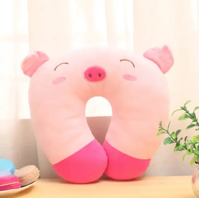 Cute Piggy Print U-Shape Travel Pillow - Soft & Comfortable Neck Support