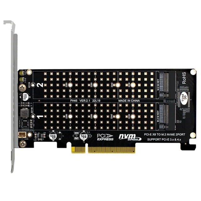 Lazmin112 Scheda PCI-E A Doppio PCI – Adattatore Di Espansione 1X Compatibile Con 4X/8X/16X – Con LED Blu E Alimentazione SATA Per WinXP/7/8/10/11