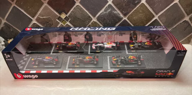 New Burago Oracle Red Bull Racing Formula 1 F1  1:43 Scale Die Cast Metal-6 cars