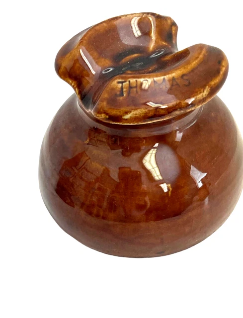 Vintage Thomas Carmel Brown Ceramic Porcelain Insulator