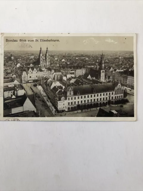 Breslau. Blick vom St. Elisabethturm. Gelaufen 1913. Wrocław Schlesien Polen