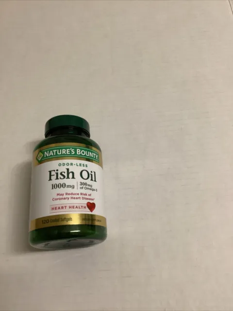 Natures Bounty Fish Oil 1000mg 120 Coat Softgels  Heart Health EXP  3/24