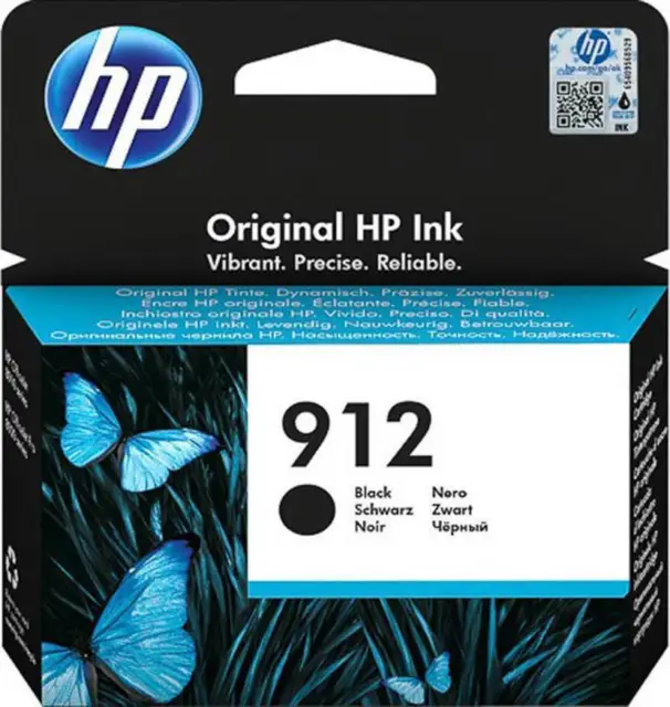 1 x HP No 912 Black OEM Original Officejet Inkjet Cartridge - 300 Pages 3YL80AE