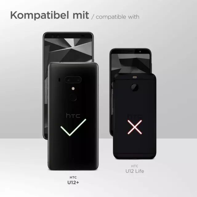 3x Schutzfolie für HTC U12 PLUS Displayschutz Handyfolie Klar flexibel kein Glas 2