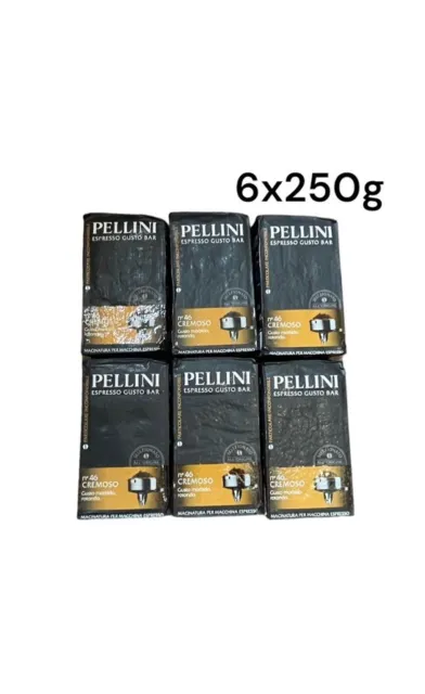 Pellini Espresso Gusto Bar No.46 Cremoso Grounded Coffee 6x250gr.