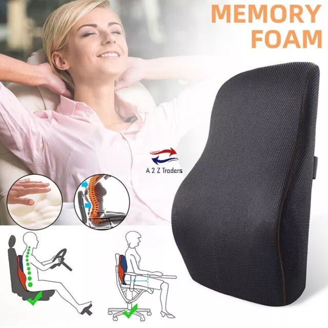 Lumbar Back Support Cushion Car Seat Wheelchair Office Chair Pillow Memory Foam