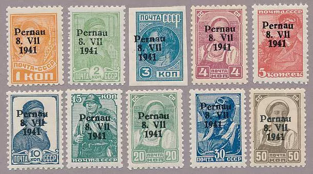 Estland Pernau Mi.Nr. 1-10 II mit 3 II B, 10 Werte postfrisch, gute Qualität