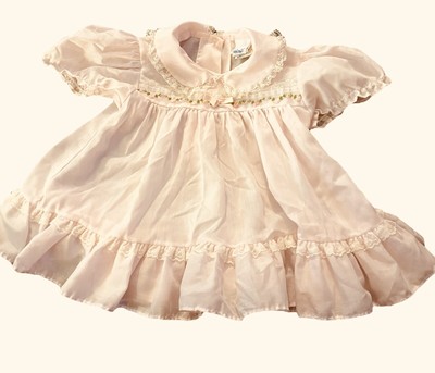 Vintage Alexis baby girl dress pink 9 mos size 1970s