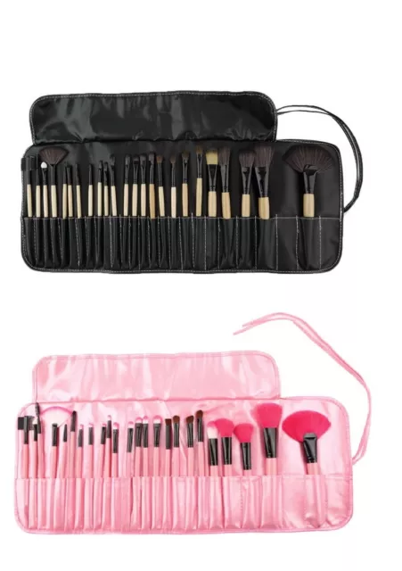 Professionelle 24-teiliges Kabuki Make-up Pinsel Set & Kosmetikbürsten Tasche