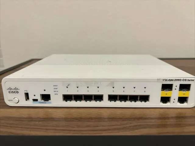 Cisco WS-C2960CG-8TC-L 8 Ethernet Ports, LAN Base Compact Switch