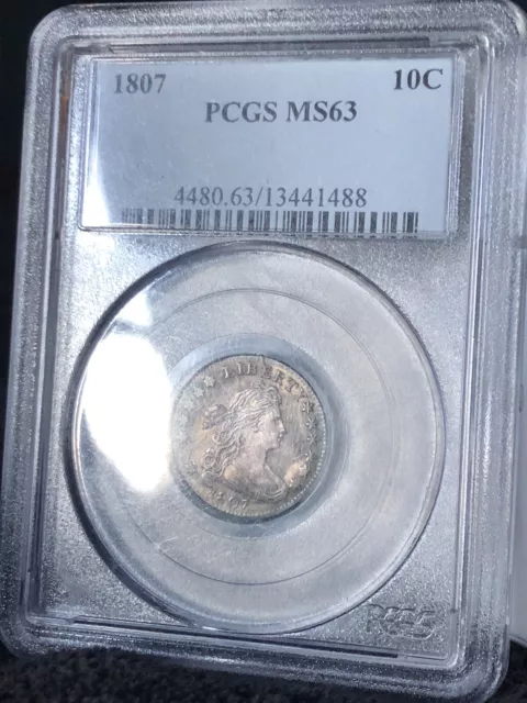 1807 10c Draped bust dime PCGS MS63