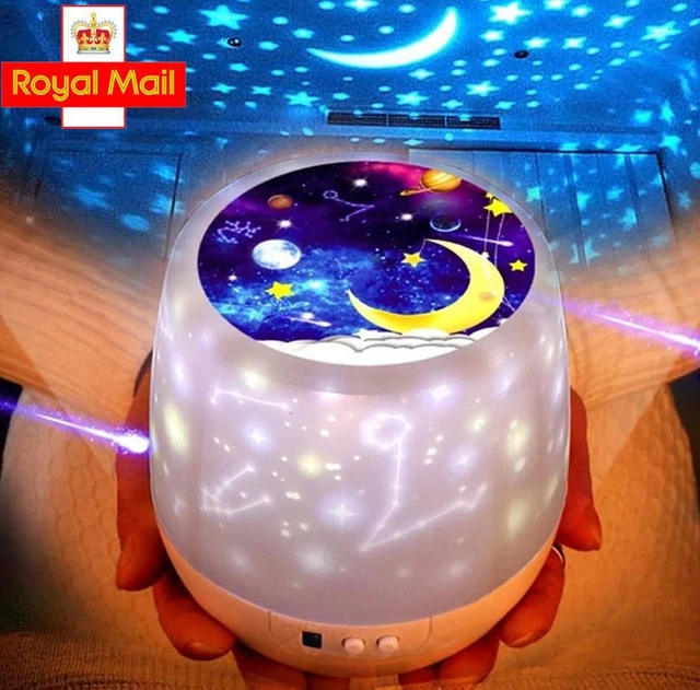 BEDSIDE NIGHT Light Kids Star Projector Nursery Rotating Lamps