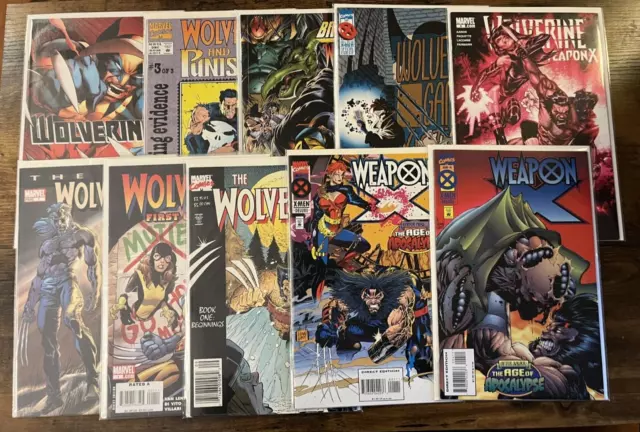 Lot of 10 Wolverine Comics Vol 5 #1 Punisher #3 Badrock #1 Gambit #1 The End #1