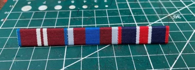 MEDAL RIBBON BAR - 3 SPACE FULL SIZE - PINNED or STUDDED or SEWN