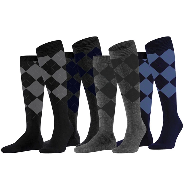 Pack Chaussettes Hommes Longues En Coton Chaud de Fantaisie Losanges Coloré