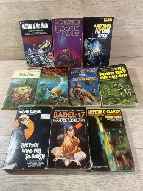 Vintage Science Fiction Paperback Books Lot of 10 Various Authors  1940s-80s