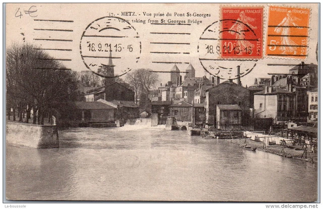 57 METZ - vue prise du pont saint georges