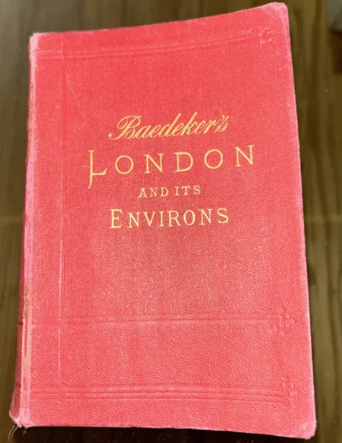 BAEDEKER'S LONDON & ENVIRONS 4 Maps + 24 Plans 13th Revised edition 1902 AS IS