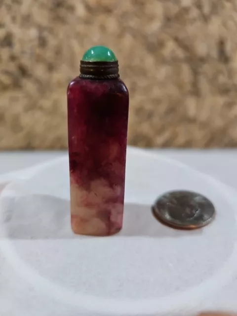 Vintage Chinese Red Stone Snuff Bottle