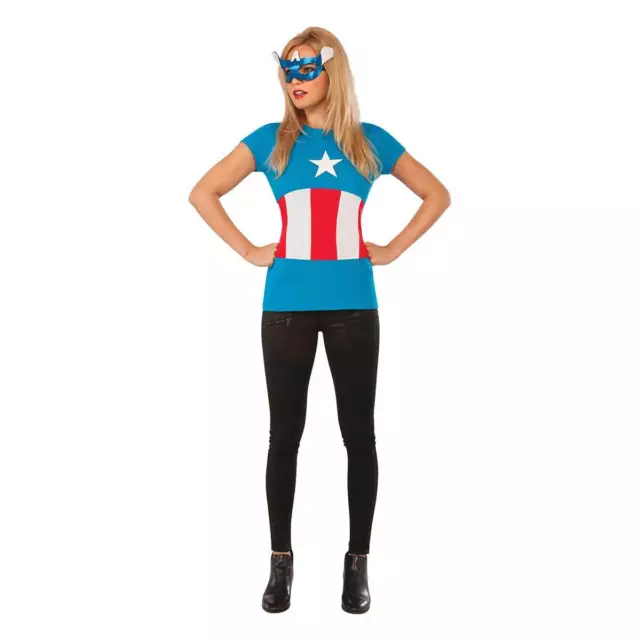 Marvel American Dream T-Shirt Capt America Women Superhero Costume Avengers Top