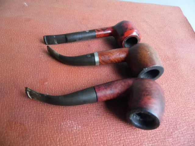 Lot de 3 pipes anciennes - Chap / bruyere extra / piazzolla p /