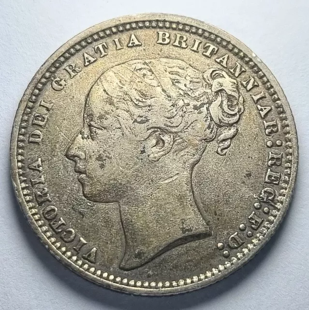 1872 Queen Victoria Silver .925 Shilling Coin. Good Grade With Nice Detail.