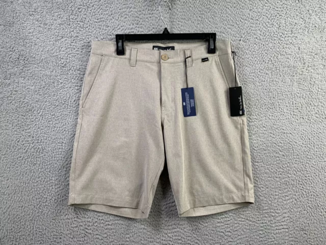 Travis Mathew Shorts Mens 32 (Measures 34) Beige Khaki Chino Golf Performance