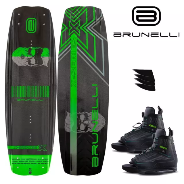 BRUNELLI Charbon Wakeboard Set 138 CM Avec Jobe Maze Wakeboardbindung