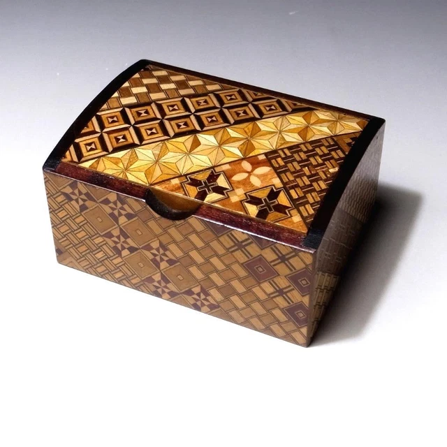 $CO66: Vintage Japanese Hand-made Combined Wooden box with Mirror, YOSEGI