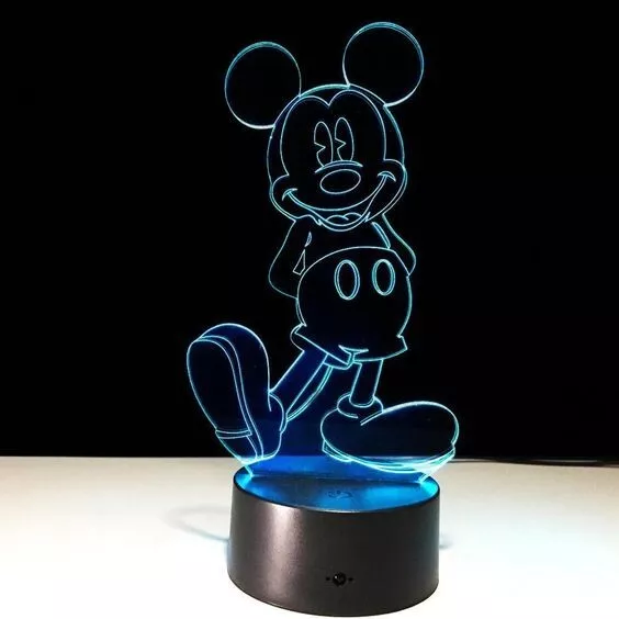 Lampada led plexiglass Topolino personalizzata Disney Luce Notte Mickey