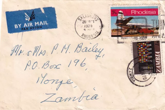 Sambia Zambia  Strafporto postage due wegen illegaler Marken von Rhodesien UDi