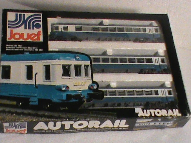 JOUEF AUTOMOTRICE + REMORQUE AUTORAIL TYPE EAD BLEU DEPOT SOTTEVILLE AVEC BLASON