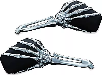 Kuryakyn 1759 Motorcycle Handlebar Accessory: Skeleton Hand Rear View Side
