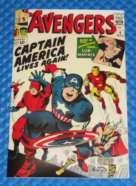 Avengers #4 Facsimile Cover Marvel Reprint Interior 1st SA Captain America