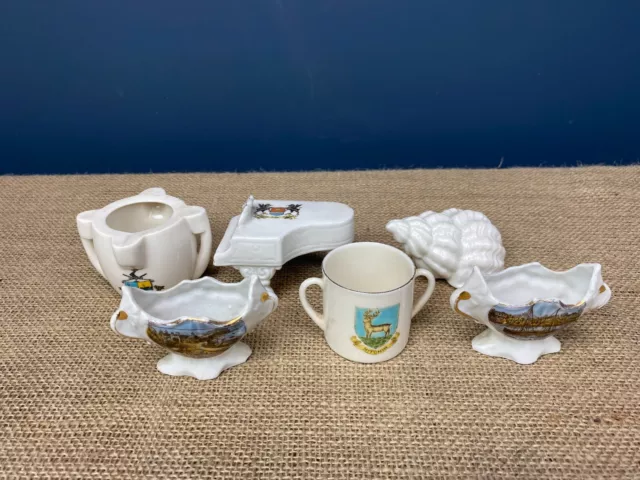 Job Lot 6 X Crested China Ware Pieces