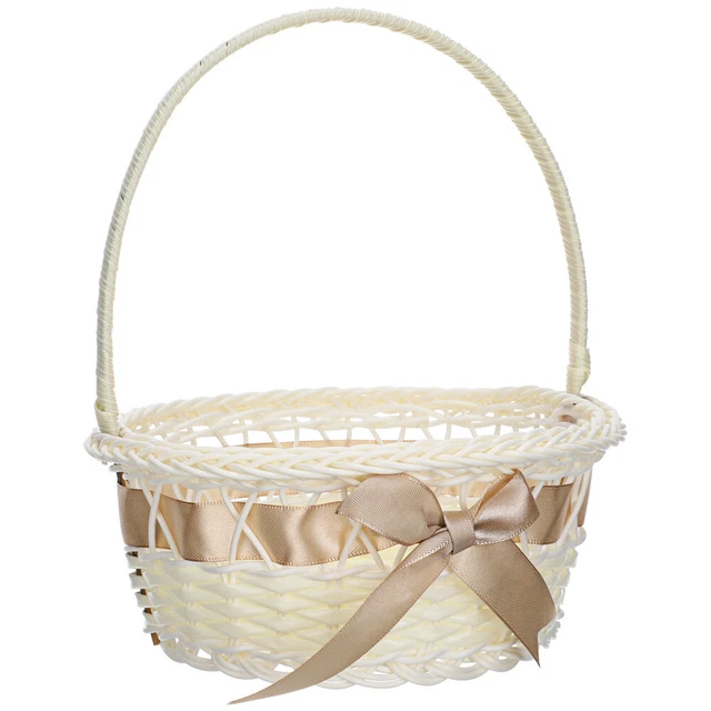 Cesto in rattan salice tessuto a mano damigella d'onore fiori appeso lavanderia