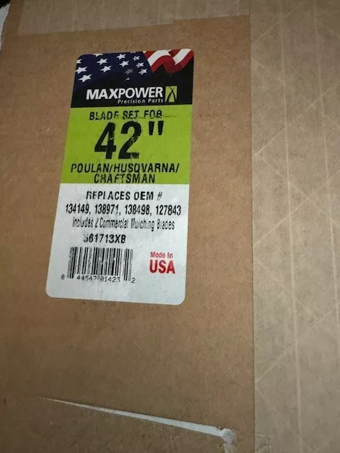 MAXPOWER 561739 2 BLADE Mulching Set For 46 Inch Cut Poulan Craftsman Husqvarna 37.99 PicClick
