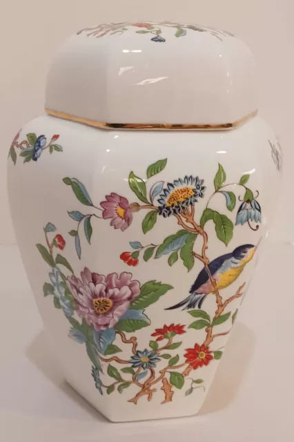 Vintage Aynsley Ginger Jar Pembroke Pattern Lidded 8" Fine English Bone China