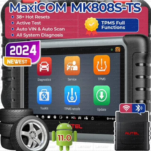 2024 Autel MaxiCOM MK808S-TS MK808S TPMS Relearn Tool Car Diagnostic Scanner US