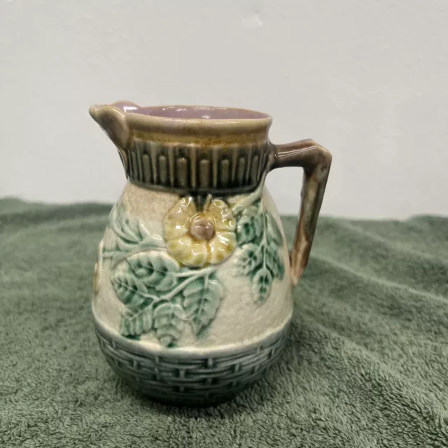 Antique Griffin Smith And Hill Etruscan Majolica Pitcher/Creamer/Jug