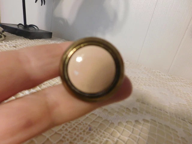 Amerock Antiqued Brass W/Beige Ceramic Center Drawer/Door Knob  Pull,.76244-Alb 2