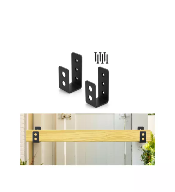 Door Barricade Brackets (2x Pcs) for 2x4 Lumber-Drop Open Bar Holder