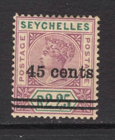 M18961 Seychelles 1902 SG45 - 45c on 2R 25c bright mauve & green