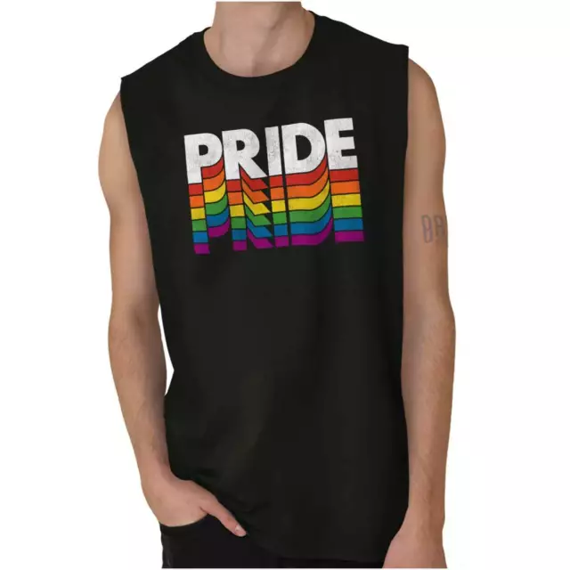 Gay Pride Rainbow LGBT Equality Rights Gift Adult Sleeveless Crewneck T Shirt