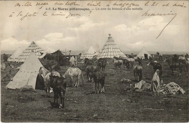 CPA AK MOROCCO A corner of the bivouac of a mehella (38696)