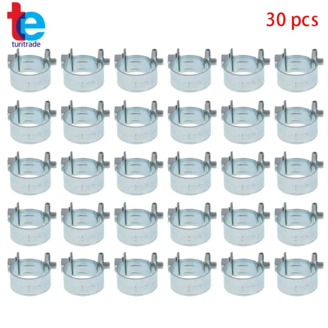14 mm-16 mm Fuel Injection Gas Line Hose Clamps Clip 3/8 Inch 30 Pieces