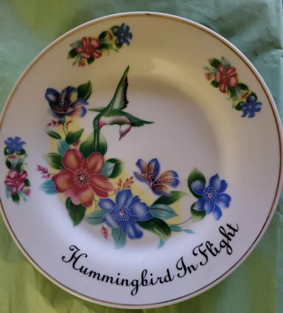 "Hummingbird In Flight" Genuine Porcelain Collector's 7" Plate by Ashton Hall