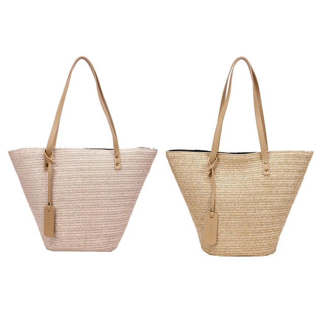 Straw Woven Shoulder Bag Summer Beach Holiday Large Capacity Travel Female FS2#
