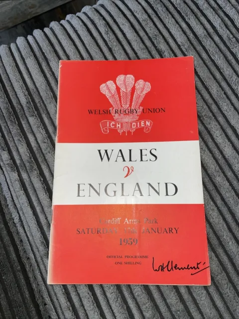 1959 Wales V England Five Nations International Rugby Programme
