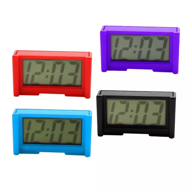 Mini Autouhr Digital LCD Zeit Anzeige Uhr Armaturenbrett für KFZ LKW Auto